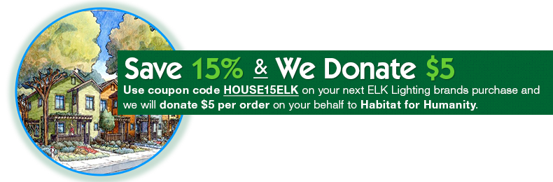Save 15% and We Will Donate $5 to Habitat for Humanity