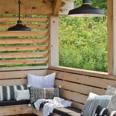 patio pendants with seating