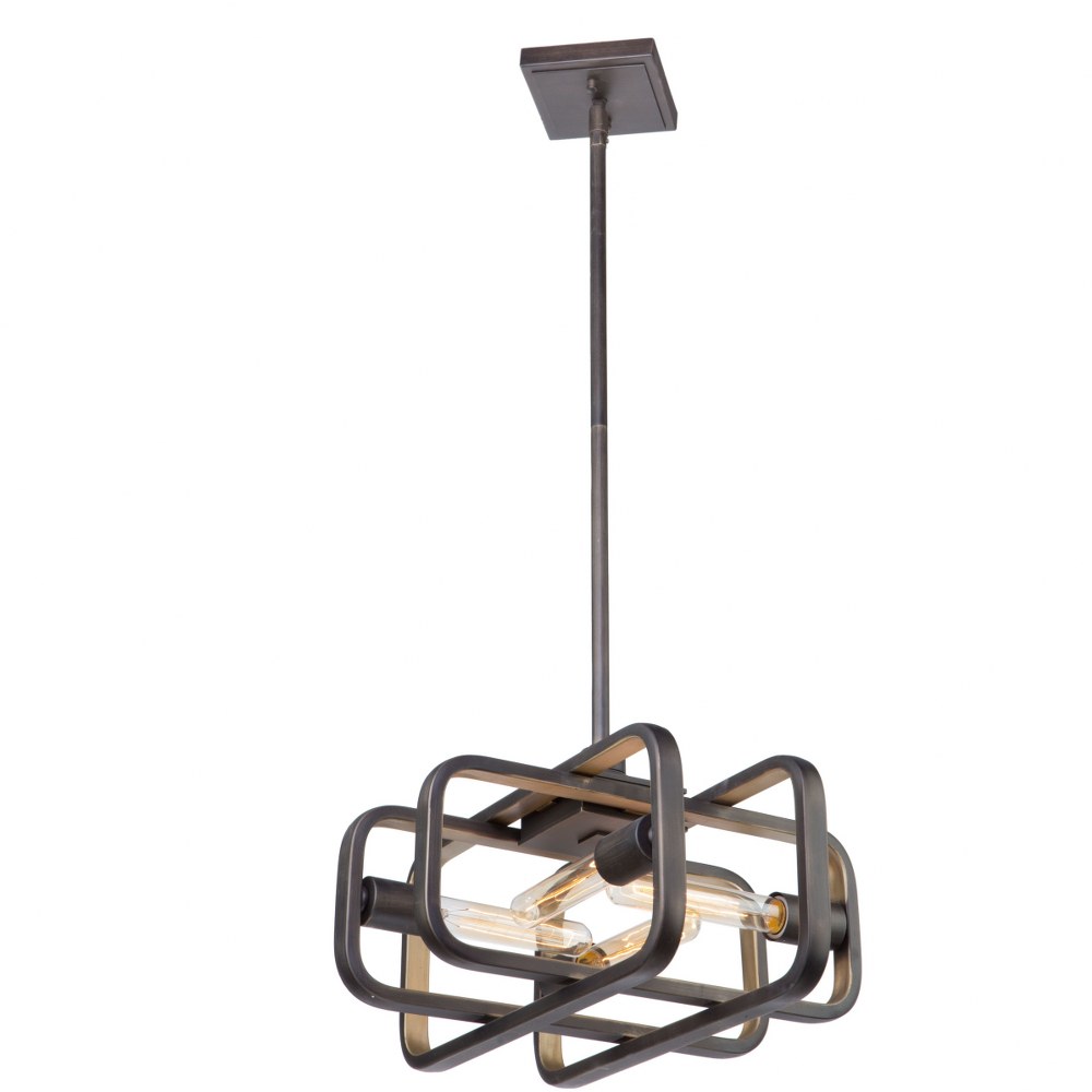 Champ Artcraft Lighting AC11085 Transitional Four Light Pendant from Marlborough Collection in Gold 16.00 inches,9.50x16.00x10.80 Gld Leaf Finish 