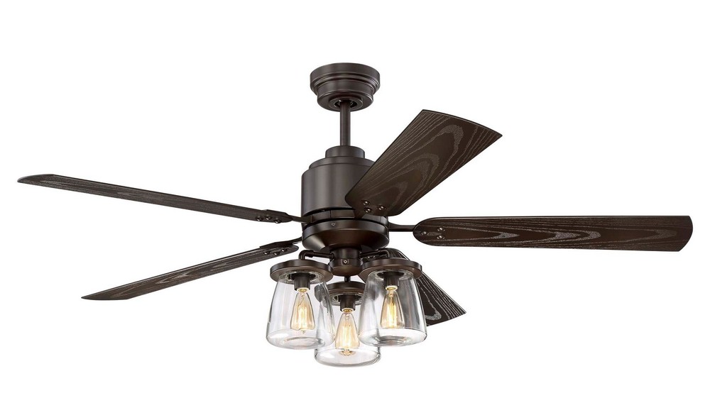 Litex Cos52osb5cr Andrus 52 Three Light Ceiling Fan Rated