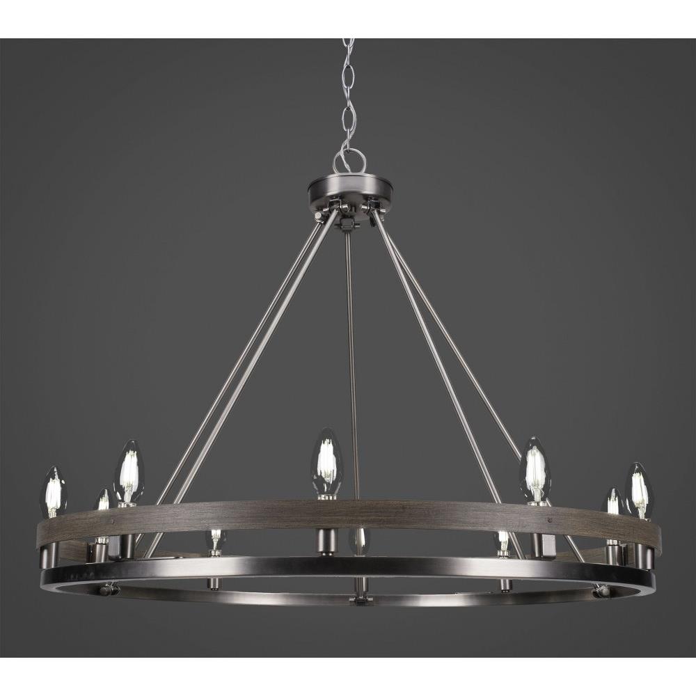 2704-GPDW Belmont 4 Light Chandelier in Graphite & Distressed Wood 2704-GPDW Belmont 4 Light Chandelier in Graphite & Distressed Wood