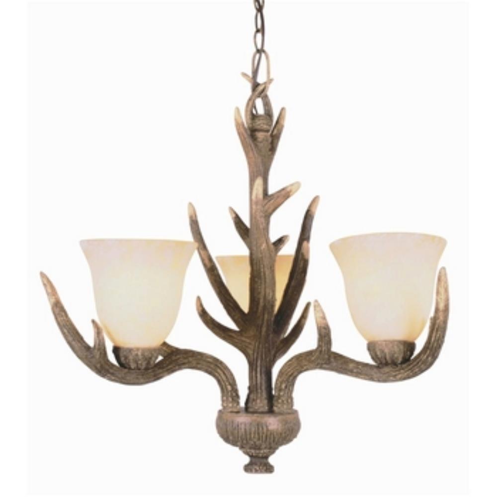 Trans Globe Lighting 7080 Three Light Deer Antler Chandelier