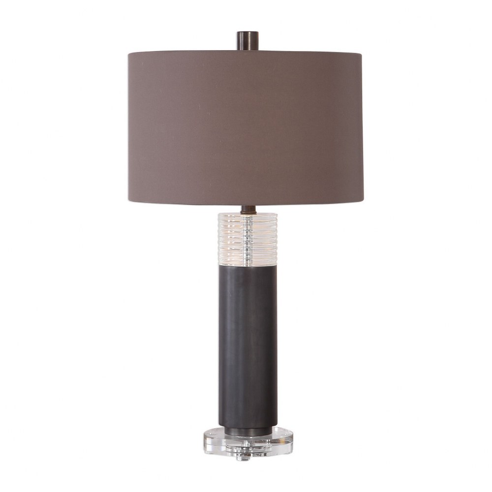 1 Light Table Lamp Plated Oxidized, Uttermost Xander Distressed Bronze Table Lamp