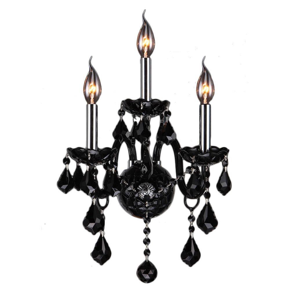 Worldwide Lighting W23103c13 Bl Provence Three Light 2 Tier Medium Candle Wall Sconce